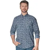 Casa Moda blauw geprint modern casual fit overhemd