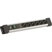 Bachmann CONNECTUS 6xCEE7/3, 1xSPD 1xschakelaar 2,0 m CEE7/7 grijs