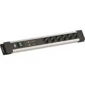 Bachmann CONNECTUS 6xCEE7/3, 1xGVS 1xschakelaar 2,0 m CEE7/7 grijs