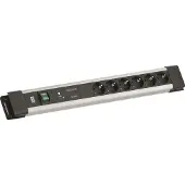 Bachmann CONNECTUS, 6x CEE7/3, 1x GVS-Plus, 1x schakelaar, 2,0 meter, CEE7/7, grijs