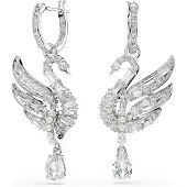 Swarovski Oorbellen 'Swan' zilver