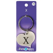 Paper Dreams Hart Sleutelhanger - X Zilver zilver Metaal Sleutelhanger