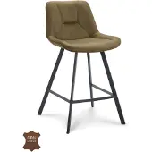 Gister&Vandaag Barkruk Lively Groen Bull leer | Zithoogte 65 cm of 80 cm, 65cm zithoogte
