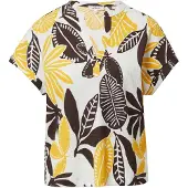 s.Oliver Blouse ecru / donkerbruin / goudgeel