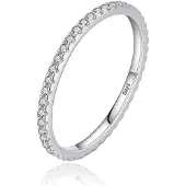 Elenza AMS Elenza Sterling .925 Zilveren Draagbare Eternity Ring met Zirkonia-19mm