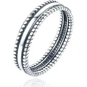 Elenza AMS Elenza Sterling Zilveren Ring met Gevlochten Details-15mm