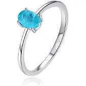Elenza AMS Elenza Sterling .925 Zilveren Ring met Ovale Blauwe Steen-17mm
