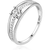 Elenza AMS Elenza .925 Zilveren Ring met Vierkante Baguette Zirkonia-16mm