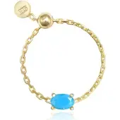 Elenza AMS Elenza .925 Zilveren Ring met Blauwe Steen