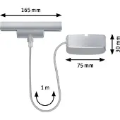 Paulmann URail voeding met 1 m kabel, 1000W, chroom mat
