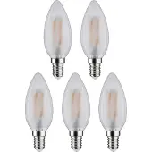 Paulmann 29096 LED-lamp Energielabel F (A - G) E14 Kaars 4.8 W Neutraalwit (Ø x h) 35 mm x 98 mm 5 stuk(s)