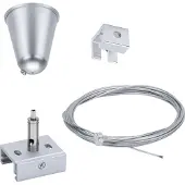 Paulmann 12V-kabelsysteemcomponenten Plafondbevestiging Zilver 95583 ProRail3 Steel Wire Suspension