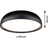 Paulmann Plafondlamp Oka, zwart, Badkamer, Kunststof, Modern, Plafondlamp badkamer