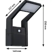 Paulmann LED buitenwandlamp Juntea met schemersensor en bewegingsmelder (IR)