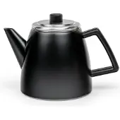 Bredemeijer - Theepot dubbelwandig Odense - 1,1 liter - Mat zwart - Met theezeef