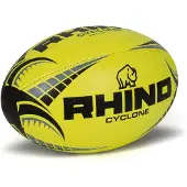 Rhino rugbybal Cyclone rubber/polyester geel