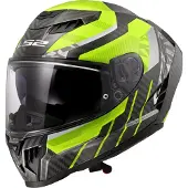 LS2 Helmets FF807 Dragon Carbon Trax, integraalhelm ,Zwart/Neon-Geel/Grijs ,M