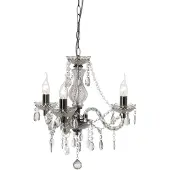 TRIO REALITY LÜSTER Kroonluchter - Chroom - excl. 3x E14 - Behang Transparant - D: 46 cm