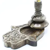 Ancient Wisdom Med Mango Wood Backflow Burner - Hamsa