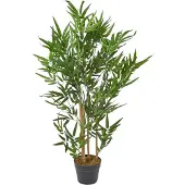 Homescapes kunstbamboeboom – groene bamboe kunstplant in pot – 95 cm – realistische kunstboom – voor binnen & buiten – onderhoudsvrij