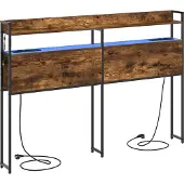 vidaXL Opberghoofdbord Gerookt eiken Bewerkt hout