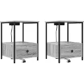 vidaXL Nachtkastje 2 st Grijs Sonoma 42 x 41 x 56 cm Bewerkt hout