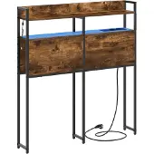 vidaXL Opberghoofdbord Gerookt eiken Bewerkt hout
