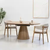 Giga Meubel Eettafel Sivan Naturel Rond Uitschuifbaar 120-160cm