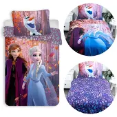 Sarcia.eu DISNEY Frozen DUBBELZIJDIG, kinderbeddengoed, met ritssluiting, 100% KATOEN 140x200+70x90cm OEKO-TEX