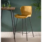 AnLi Style Barstoel ronde buis - Velours goud - set van 4