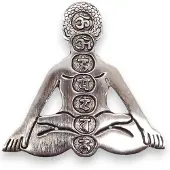 Ancient Wisdom Gepolijste aluminium Seven Chakra Yoga wierookhouder 12x12cm