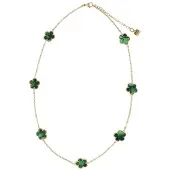 Manfield - Dames - Groene bloemetjes ketting - Maat 1