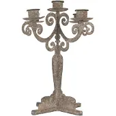 Clayre & Eef Kandelaar 26x26x35 cm Grijs Metaal