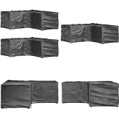 vidaXL Tuinmeubelhoezen met 16 oogjes L-vormig 215x215x70 cm