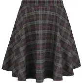 Banned Retro Minirok - Rock Check Flared Skirt - XS tot 4XL - voor Vrouwen - grijs-paars | Maat XL