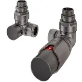 Eastbrook Valve radiator aansluitset haaks gedraaid met thermostaat 15mm gunmetal