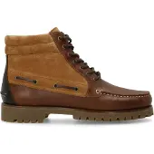 Manfield Cognac leren veterboots | Maat 42