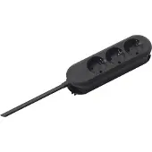 Bachmann SMART stekkerdoos 3x geaard contact, zwart, 1,5 m
