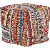 Beliani MEKHTAR - Poef - Multicolor - 40 cm - Katoen