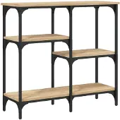 vidaXL Consoletafel Sonoma Eiken 80x29x75 cm Bewerkt Hout