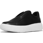 FitFlop Women RTG Leather Laceless Sneakers Black-Schoenmaat 36