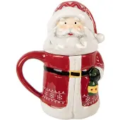 Clayre & Eef Mok Kerstman 450 ml Rood Keramiek