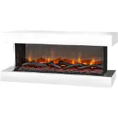 Xaralyn Elektrische wandhaard - Disegno 90SW - wit hout - 1400 Watt verwarming - met afstandsbediening - 3-zijdige elektrische haard - sfeerhaard