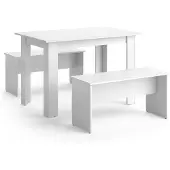 Vicco Eettafel set Sentio Wit 112 x 73.6 cm met 2 banken, Model 37267