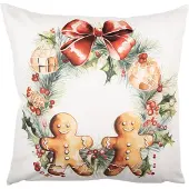 Clayre & Eef Kussenhoes 45x45 cm Wit Polyester
