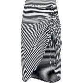 Banned Retro - Rockabilly Midirok - Beach Breeze Skirt - S tot 4XL - voor Vrouwen - zwart-wit - Maat 4XL