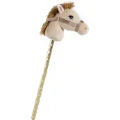 Heunec Pluche stokpaardje beige 70 cm - Hobbelpaarden