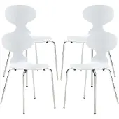 En.casa Eetkamerstoelen Kil set van 4 wit en chroom []