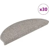 vidaXL Trapmatten zelfklevend Sisal-Look 30 st 65x21x4cm zilverkleurig