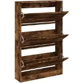 vidaXL Schoenenkast 80x21x125,5 cm bewerkt hout gerookt eikenkleurig